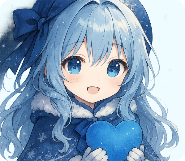 ハートを持った女の子のオリジナルイラスト