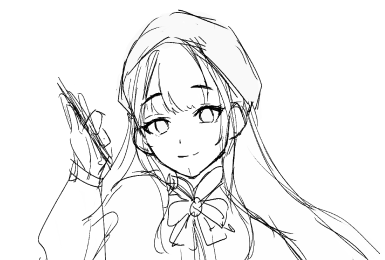 女の子のキャラクターのスケッチ
